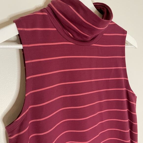 Garnet Hill size small striped turtleneck sleeveless dress - Picture 5 of 9